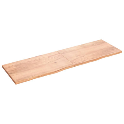 Wall Shelf Light Brown 200x60x(2-4) cm Treated Solid Wood Oak Payday Deals