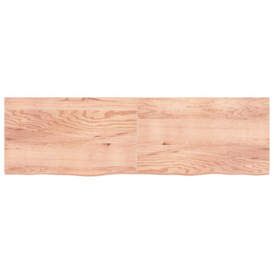 Wall Shelf Light Brown 200x60x(2-4) cm Treated Solid Wood Oak Payday Deals