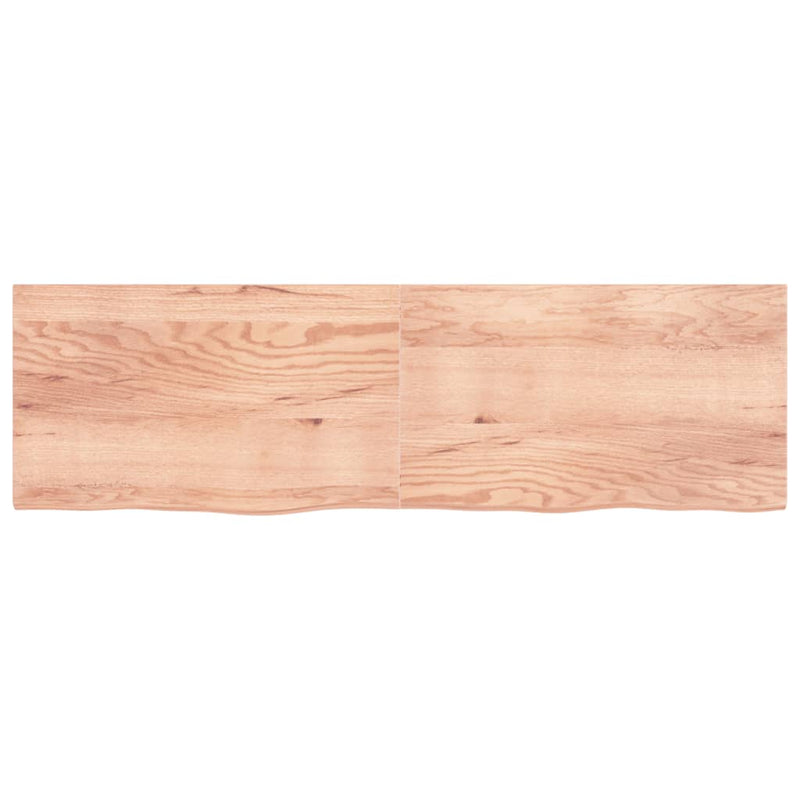 Wall Shelf Light Brown 200x60x(2-4) cm Treated Solid Wood Oak Payday Deals