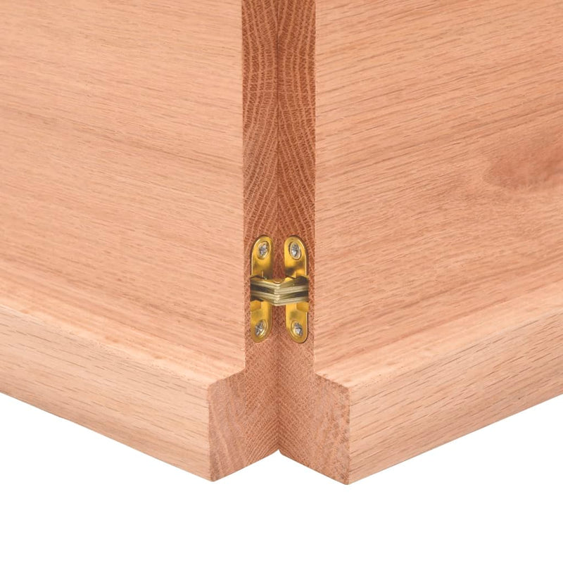 Wall Shelf Light Brown 200x60x(2-4) cm Treated Solid Wood Oak Payday Deals