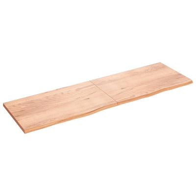 Wall Shelf Light Brown 200x60x4 cm Treated Solid Wood Oak Payday Deals