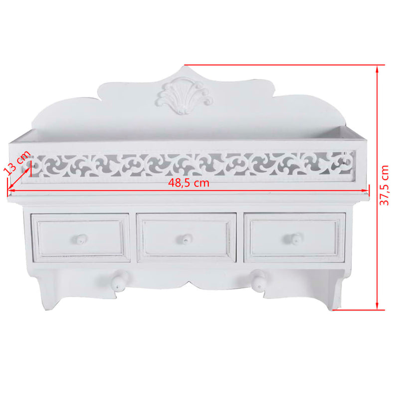 Wall Shelf/Peg with 3 Drawers 2 Hooks Payday Deals