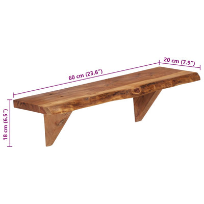 Wall Shelves 2 pcs 60x20x18 cm Solid Acacia Wood Payday Deals