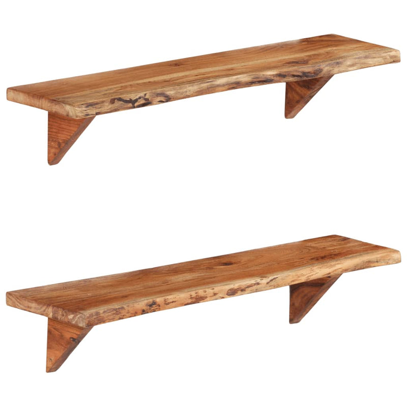 Wall Shelves 2 pcs 90x20x16 cm Solid Acacia Wood Payday Deals