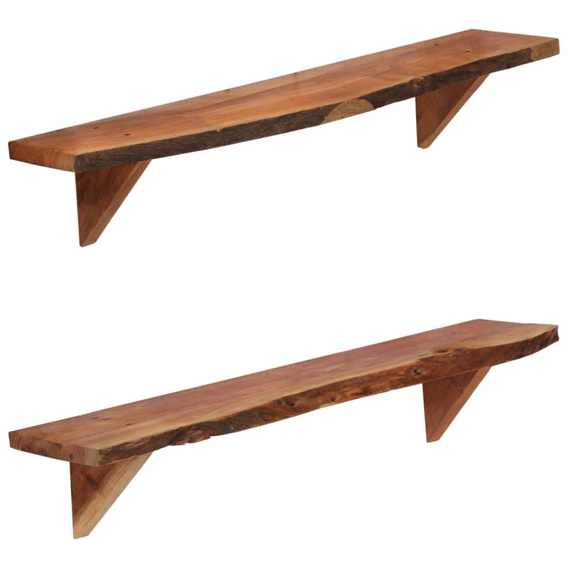 Wall Shelves 2 pcs 90x20x18 cm Solid Acacia Wood Payday Deals