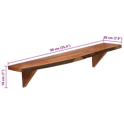 Wall Shelves 2 pcs 90x20x18 cm Solid Acacia Wood Payday Deals
