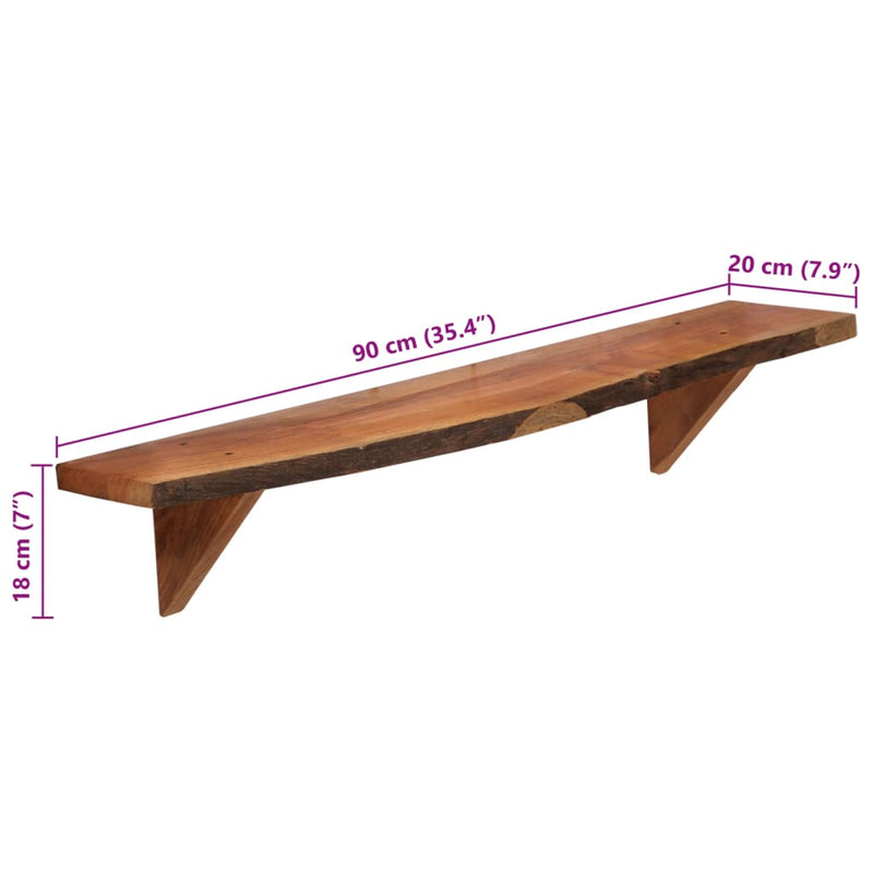 Wall Shelves 2 pcs 90x20x18 cm Solid Acacia Wood Payday Deals