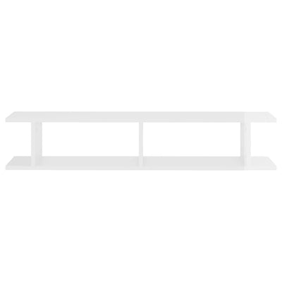 Wall Shelves 2 pcs High Gloss White 105x18x20cm Engineered Wood Payday Deals