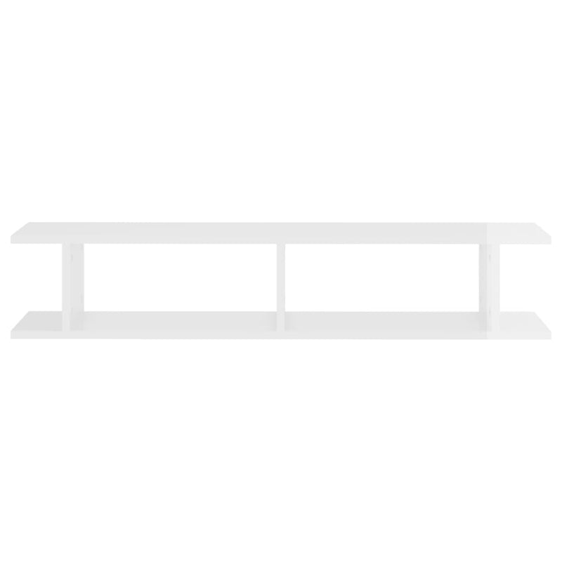 Wall Shelves 2 pcs High Gloss White 105x18x20cm Engineered Wood Payday Deals