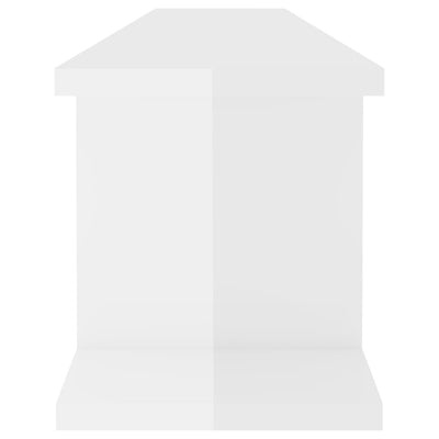 Wall Shelves 2 pcs High Gloss White 105x18x20cm Engineered Wood Payday Deals