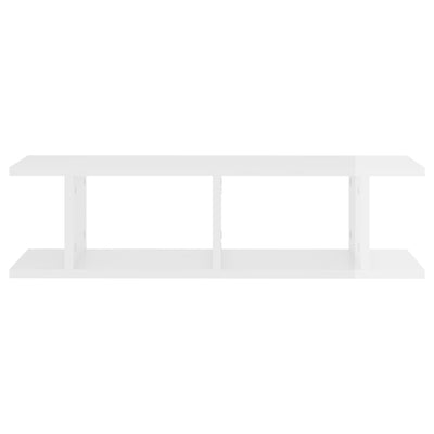 Wall Shelves 2 pcs High Gloss White 75x18x20 cm Engineered Wood Payday Deals