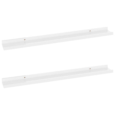 Wall Shelves 2 pcs High Gloss White 80x9x3 cm Payday Deals