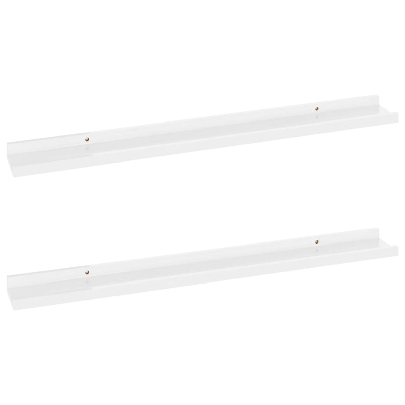 Wall Shelves 2 pcs High Gloss White 80x9x3 cm Payday Deals