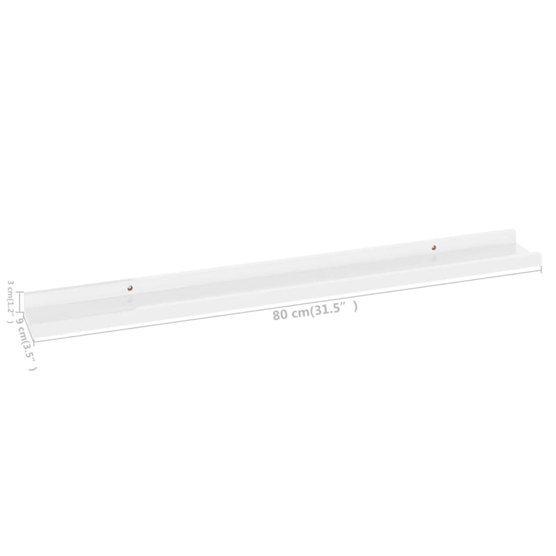 Wall Shelves 2 pcs High Gloss White 80x9x3 cm Payday Deals