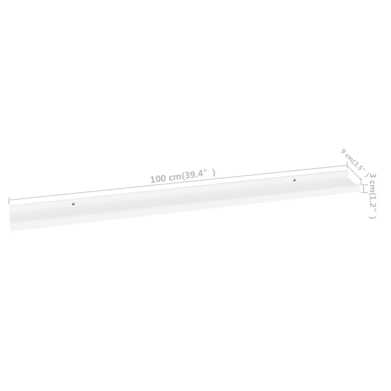 Wall Shelves 2 pcs White 100x9x3 cm Payday Deals