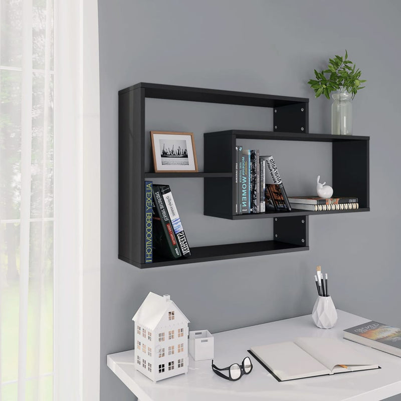 Wall Shelves Black 104x20x58.5 cm Engineered Wood Payday Deals