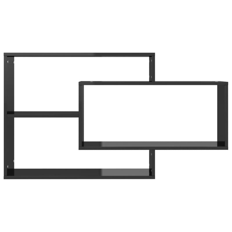 Wall Shelves High Gloss Black 104x20x58.5 cm Engineered Wood Payday Deals