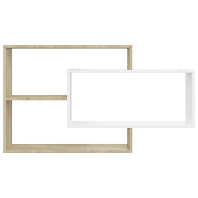 Wall Shelves White and Sonoma Oak 104x20x58.5 cm Engineered Wood Payday Deals