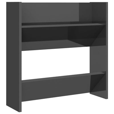Wall Shoe Cabinets 2 pcs High Gloss Grey 60x18x60 cm Engineered Wood Payday Deals