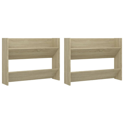 Wall Shoe Cabinets 2 pcs Sonoma Oak 80x18x60cm Engineered Wood Payday Deals