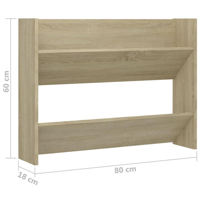 Wall Shoe Cabinets 2 pcs Sonoma Oak 80x18x60cm Engineered Wood Payday Deals