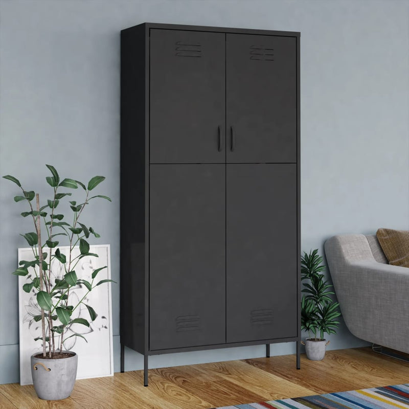 Wardrobe Anthracite 90x50x180 cm Steel Payday Deals