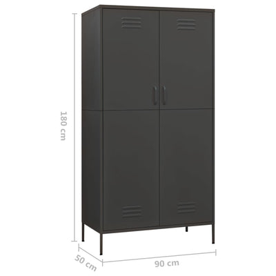 Wardrobe Anthracite 90x50x180 cm Steel Payday Deals