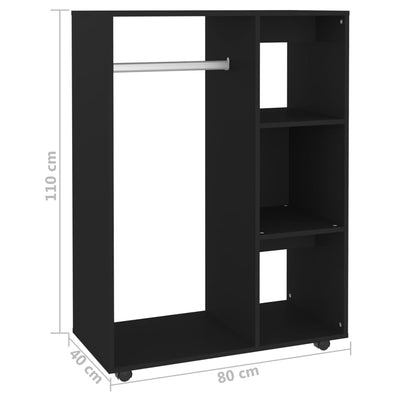 Wardrobe Black 80x40x110 cm Engineered Wood Payday Deals