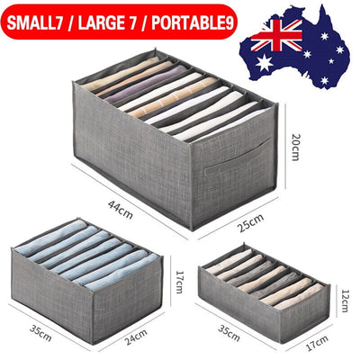 Wardrobe Clothes Organizer Jeans Compartment Storage Box Foldable Drawer Payday Deals