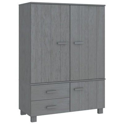 Wardrobe Dark Grey 99x45x137 cm Solid Wood Pine Payday Deals
