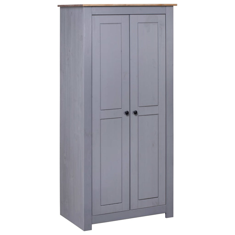 Wardrobe Grey 80x50x171.5 cm Solid Pine Panama Range Payday Deals
