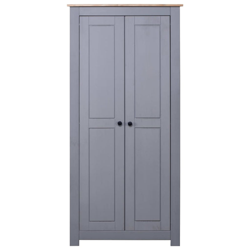 Wardrobe Grey 80x50x171.5 cm Solid Pine Panama Range Payday Deals