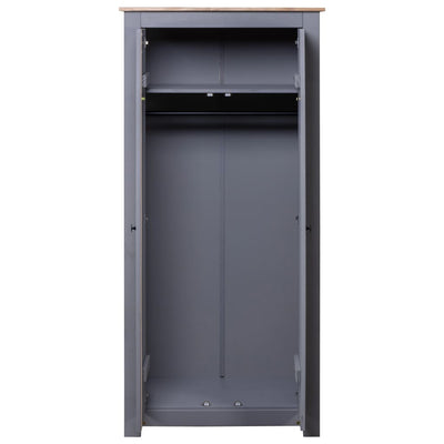 Wardrobe Grey 80x50x171.5 cm Solid Pine Panama Range Payday Deals