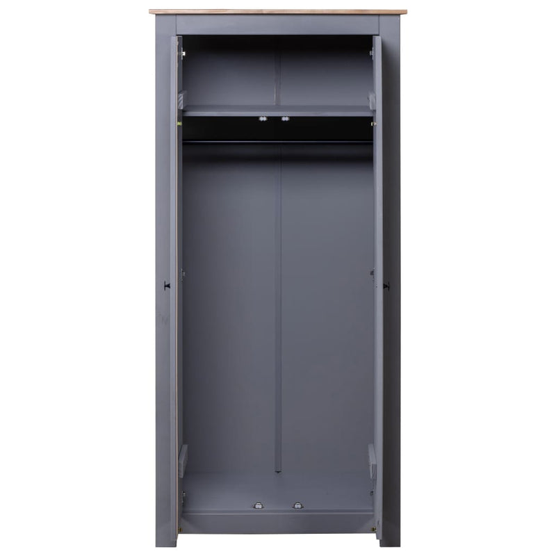 Wardrobe Grey 80x50x171.5 cm Solid Pine Panama Range Payday Deals