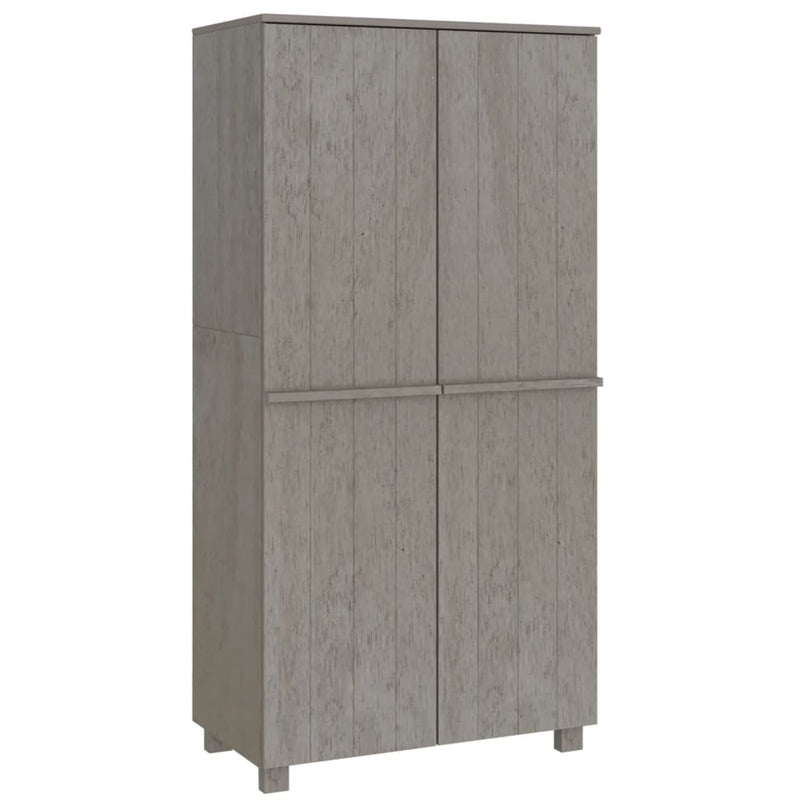 Wardrobe Light Grey 89x50x180 cm Solid Wood Pine Payday Deals