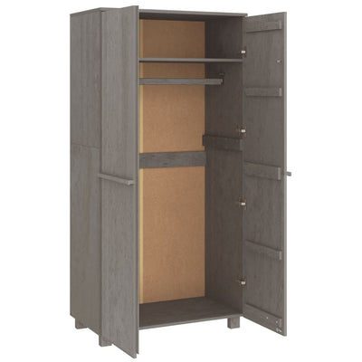 Wardrobe Light Grey 89x50x180 cm Solid Wood Pine Payday Deals