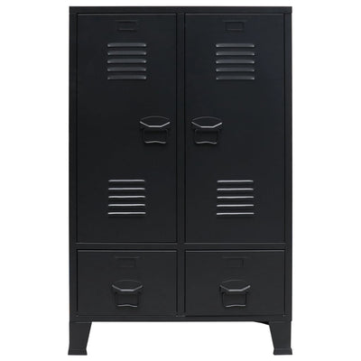 Wardrobe Metal Industrial Style 67x35x107 cm Black Payday Deals