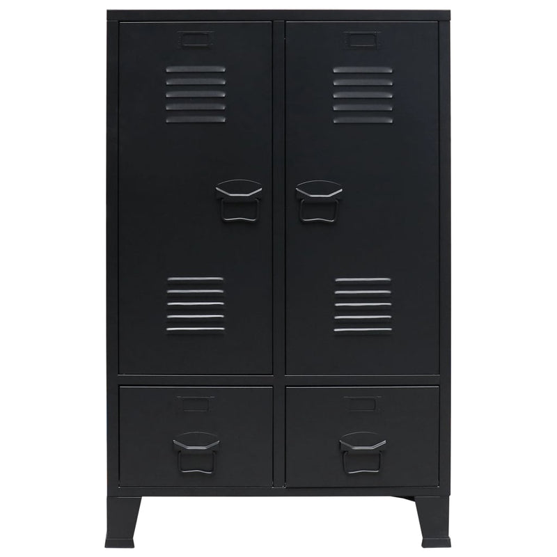 Wardrobe Metal Industrial Style 67x35x107 cm Black Payday Deals