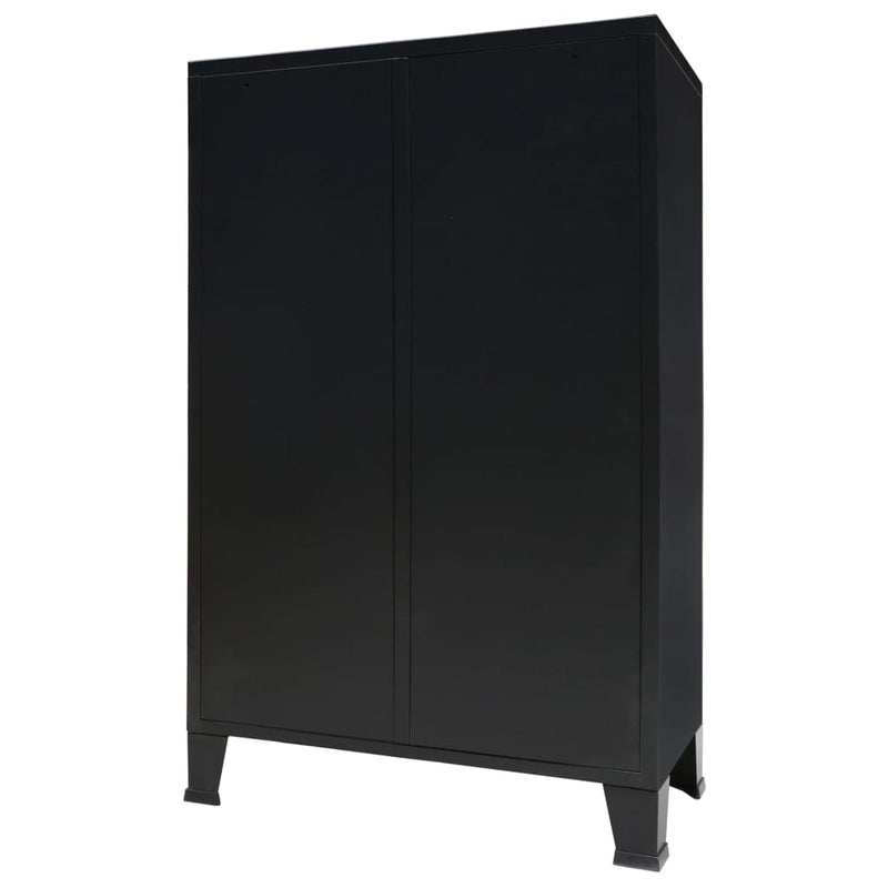 Wardrobe Metal Industrial Style 67x35x107 cm Black Payday Deals