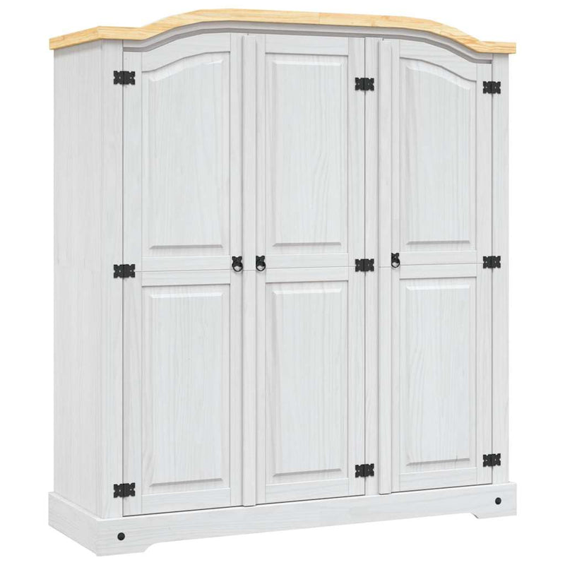 Wardrobe Mexican Pine Corona Range 3 Doors White Payday Deals