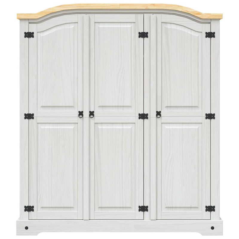 Wardrobe Mexican Pine Corona Range 3 Doors White Payday Deals