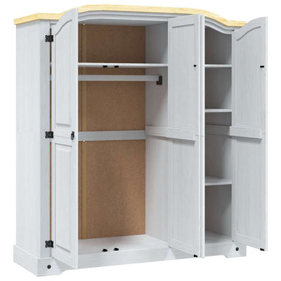 Wardrobe Mexican Pine Corona Range 3 Doors White Payday Deals