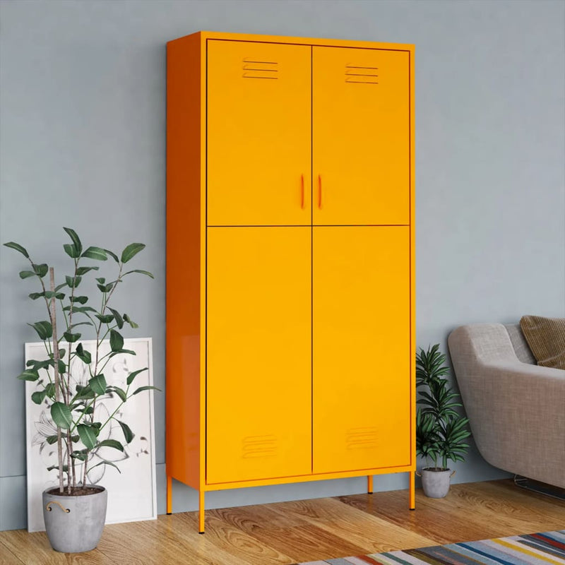 Wardrobe Mustard Yellow 90x50x180 cm Steel Payday Deals