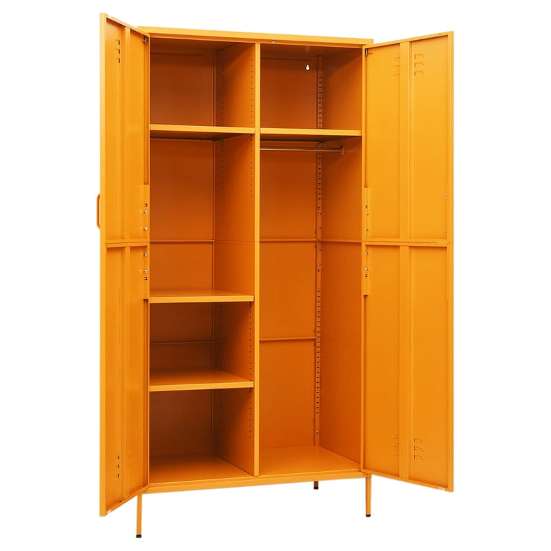 Wardrobe Mustard Yellow 90x50x180 cm Steel Payday Deals