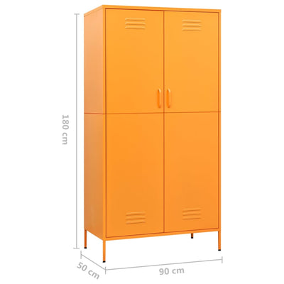 Wardrobe Mustard Yellow 90x50x180 cm Steel Payday Deals