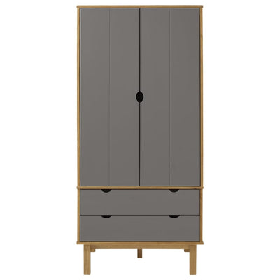 Wardrobe OTTA Brown and Grey 76.5x53x172 cm Solid Wood Pine Payday Deals