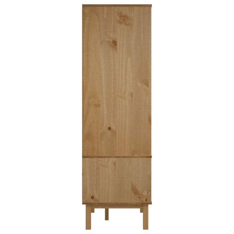 Wardrobe OTTA Brown and White 76.5x53x172 cm Solid Wood Pine Payday Deals