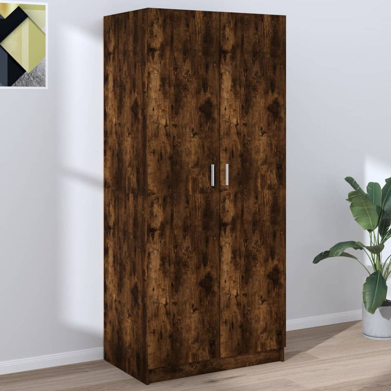 Wardrobe Smoked Oak 80x52x180 cm Engineered Wood Payday Deals