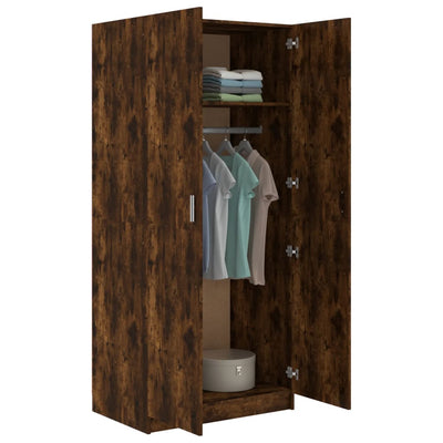 Wardrobe Smoked Oak 80x52x180 cm Engineered Wood Payday Deals