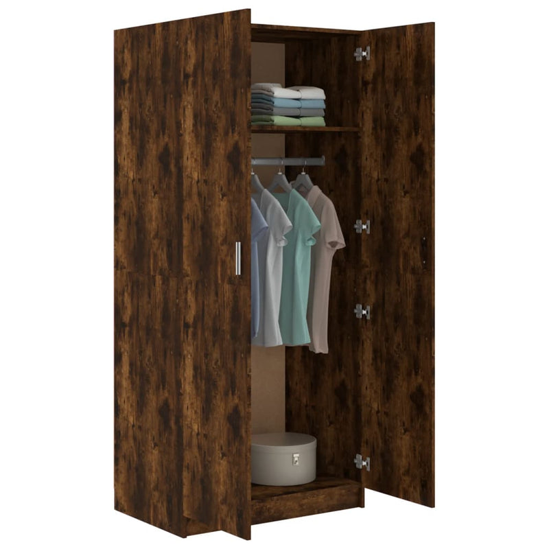 Wardrobe Smoked Oak 80x52x180 cm Engineered Wood Payday Deals